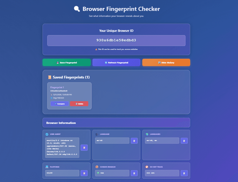 Browser Fingerprint Checker preview