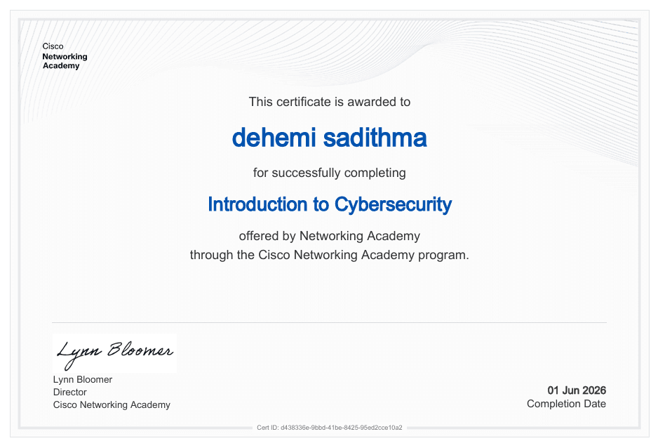 Introduction to Cybersecurity - Cisco Networking Academy avatar
